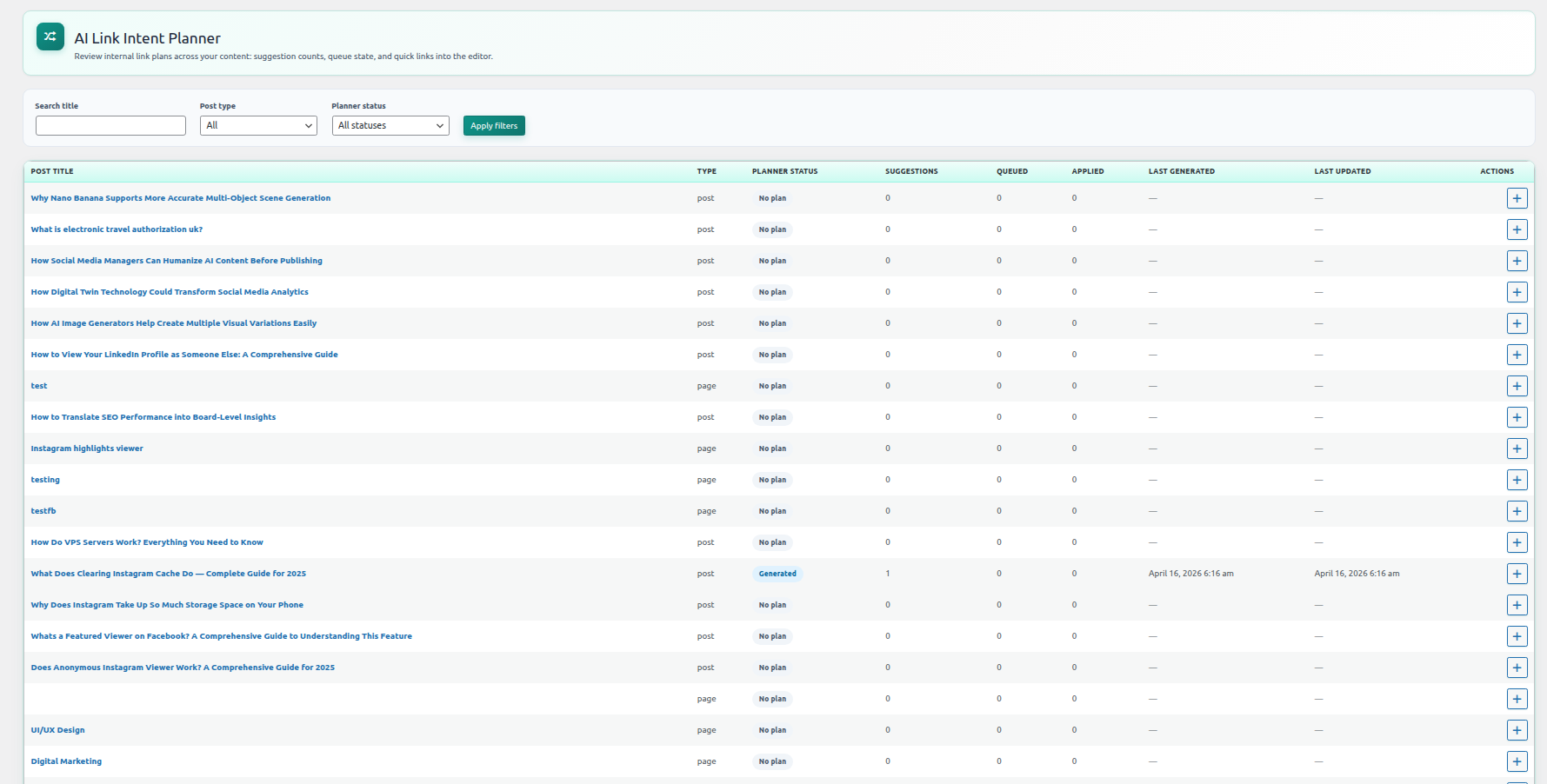 Interlinkify AI link intent planner