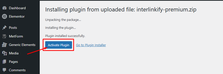 Activate Interlinkify plugin