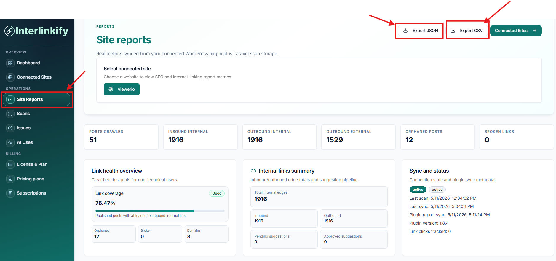Interlinkify site report